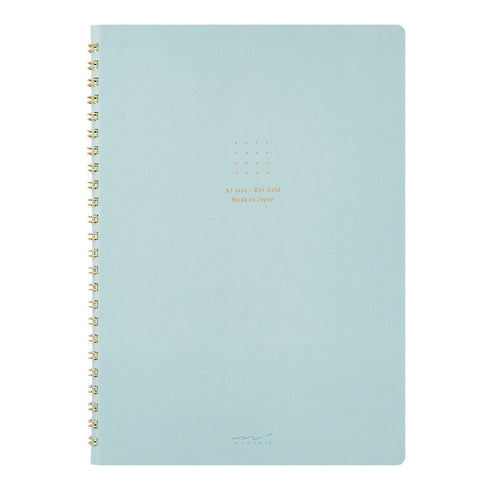 Midori A5 GRAY RING Color DOT Grid 5mm Notebook Color Pages A5 Notebook Foil Stamped Dot Grid Notebook 5mm Dot Grid | 15334006 120 Pages