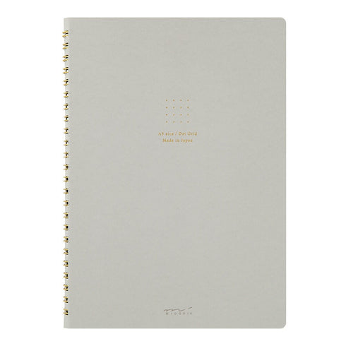 Midori A5 GREEN RING Color DOT Grid 5mm Notebook Color Pages A5 Notebook Foil Stamped Dot Grid Notebook 5mm Dot Grid | 15334006 120 Pages