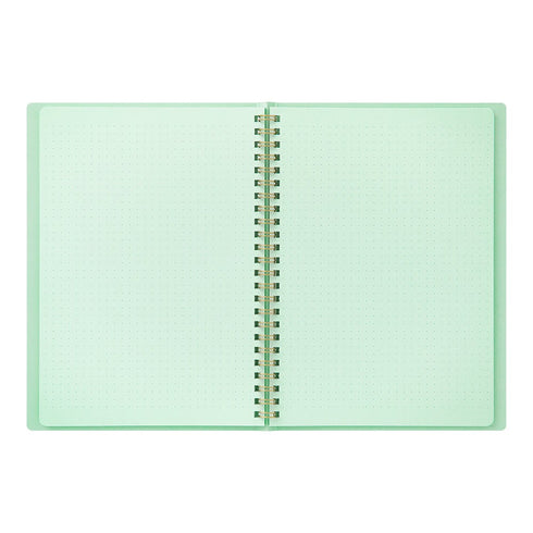 Midori A5 GREEN RING Color DOT Grid 5mm Notebook Color Pages A5 Notebook Foil Stamped Dot Grid Notebook 5mm Dot Grid | 15334006 120 Pages