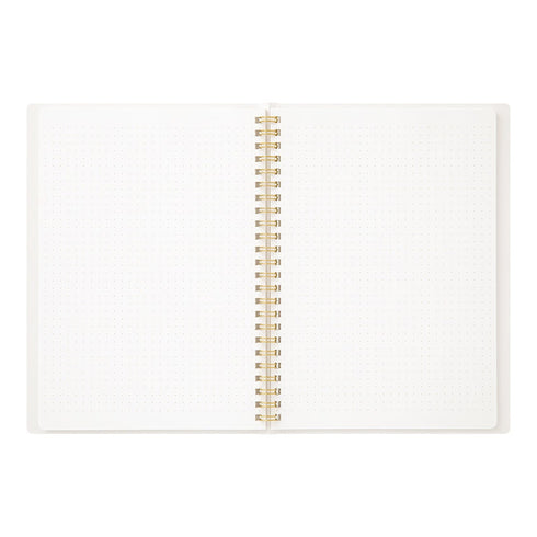 Midori A5 WHITE RING Color DOT Grid 5mm Notebook Color Pages A5 Notebook Foil Stamped Dot Grid Notebook 5mm Dot Grid | 15334006 120 Pages