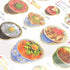 Kamio Japan Stickers DONBURI FOOD Adult Visual Dictionary Regional Food Bowl Foods Otona no Zukan おとなの図鑑丼の食べ物 GOLD Foil Stickers | 700658