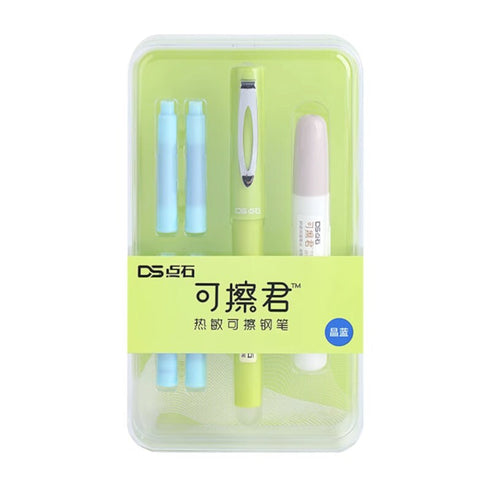 Dianshi WHITE ERASABLE 0.5mm Fountain Pen White Barrel Deluxe Foutain Pen Set Erasable Fountain Pen Fine Nib | DS-997