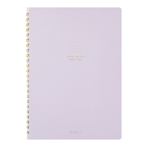 Midori A5 PINK RING Color DOT Grid 5mm Notebook Color Pages A5 Notebook Foil Stamped Dot Grid Notebook 5mm Dot Grid | 15334006 120 Pages