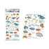 Kamio Japan Stickers MARINE LIFE Adult Visual Dictionary Dolphin Sharks Lobster Sting Rayマリンライフ イルカ サメ ロブスター GOLD Foil Stickers | 700655