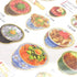 Kamio Japan Stickers DONBURI FOOD Adult Visual Dictionary Regional Food Bowl Foods Otona no Zukan おとなの図鑑丼の食べ物 GOLD Foil Stickers | 700658