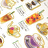 Kamio Japan Stickers COFFEE CAFÉ Tea Life Adult Visual Dictionary Cappuccino Tea French Press カプチーノ 紅茶 ミルクGOLD Foil Stickers | 741688