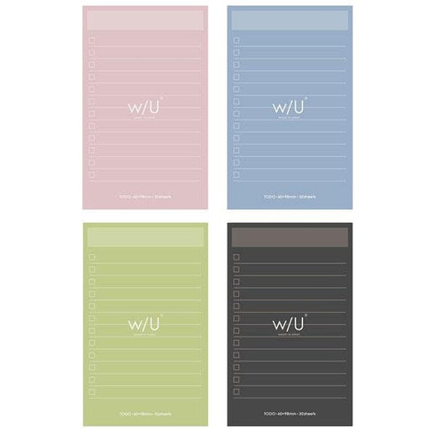 Powder BLUE Nakabayashi Watashi No Sobani W/U To Do List Color Paper 5mm Grid Sticky Note 70 gsm 30 Shts | WU-FSTN-R 60mm X 98mm 2.5 X 3.8"