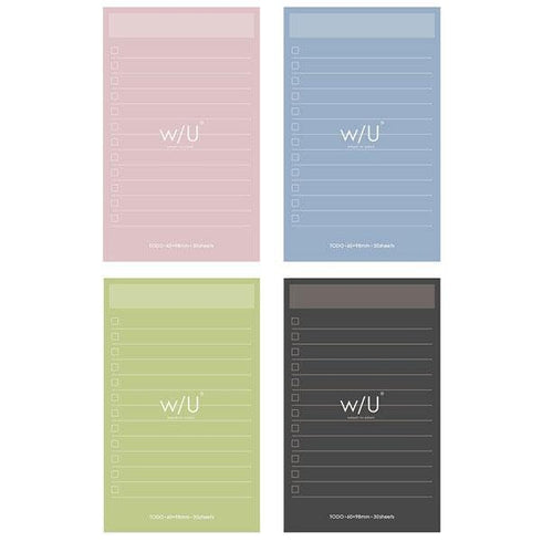 Shell PINK Nakabayashi Watashi No Sobani W/U To Do List Color Paper 5mm Grid Sticky Note 70 gsm 30 Shts | WU-FSTN-R 60mm X 98mm 2.5 X 3.8"