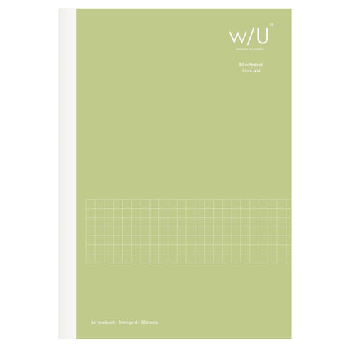 Smoky BLACK B6 Nakabayashi Watashi No Sobani W/U 5mm Grid Notebook 70 gsm 40 Sheets | WU-B601 182mm X 128mm