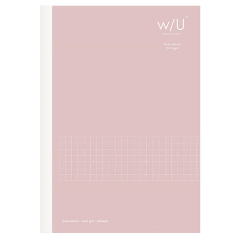 Smoky BLACK B6 Nakabayashi Watashi No Sobani W/U 5mm Grid Notebook 70 gsm 40 Sheets | WU-B601 182mm X 128mm