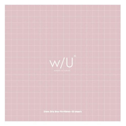 Powder BLUE Nakabayashi Watashi No Sobani W/U Series Color Paper 5mm Grid Sticky Note 70 gsm 30 Sheets | WU-FSTN-S 98mm X 98mm 4" Square