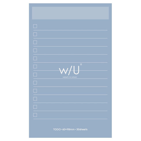 Smoky BLACK Nakabayashi Watashi No Sobani W/U To Do List Color Paper 5mm Grid Sticky Note 70 gsm 30 Shts | WU-FSTN-R 60mm X 98mm 2.5 X 3.8"