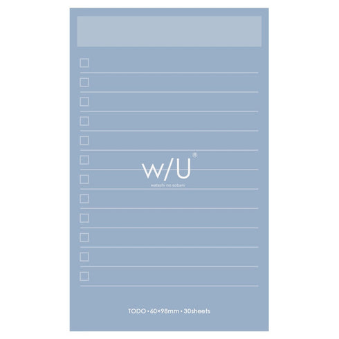 Powder BLUE Nakabayashi Watashi No Sobani W/U To Do List Color Paper 5mm Grid Sticky Note 70 gsm 30 Shts | WU-FSTN-R 60mm X 98mm 2.5 X 3.8"