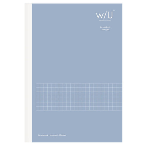 Smoky BLACK B6 Nakabayashi Watashi No Sobani W/U 5mm Grid Notebook 70 gsm 40 Sheets | WU-B601 182mm X 128mm