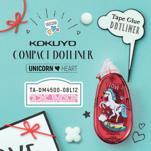 UNICORN HEART Kokuyo Campus Pop Art Limited Edition Series DOTLINER Refillable Glue Tape Photo Glue Acid-Free Glue | DM4500-08L