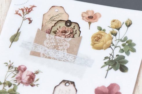 MU Lifestyle RETRO Label Ephemera Lace Doilies Lace Adornment Print-On Stickers Rub-On Stickers Transfer Stickers Translucent Stickers | 231
