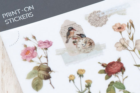 MU Lifestyle RETRO Label Ephemera Lace Doilies Lace Adornment Print-On Stickers Rub-On Stickers Transfer Stickers Translucent Stickers | 231