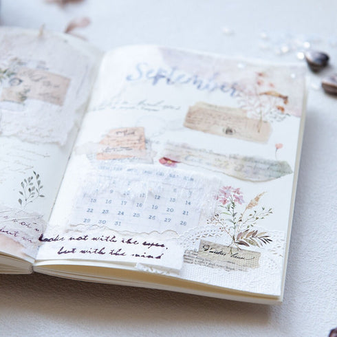 MU Lifestyle RETRO Stamps Label Ephemera Ticket Dried Flowers Print-On Stickers Rub-On Stickers Transfer Stickers Translucent Stickers | 235