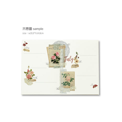 MU Lifestyle VINTAGE Card Postcard Ephemera Old Greeting Card Print-On Stickers Rub-On Stickers Transfer Stickers Translucent Stickers | 228