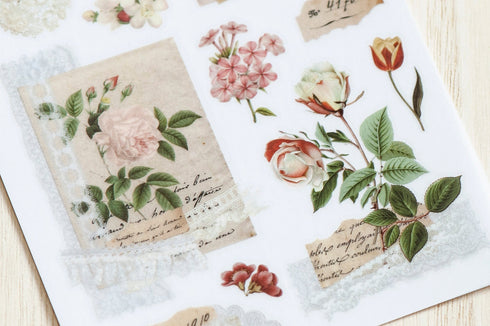 MU Lifestyle VINTAGE Card Postcard Ephemera Old Greeting Card Print-On Stickers Rub-On Stickers Transfer Stickers Translucent Stickers | 228