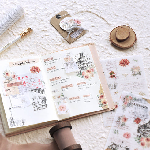 MU Lifestyle Gay PARIS Street Lights Antique Architecture Print-On Stickers Rub-On Stickers Transfer Stickers Translucent Stickers | 232