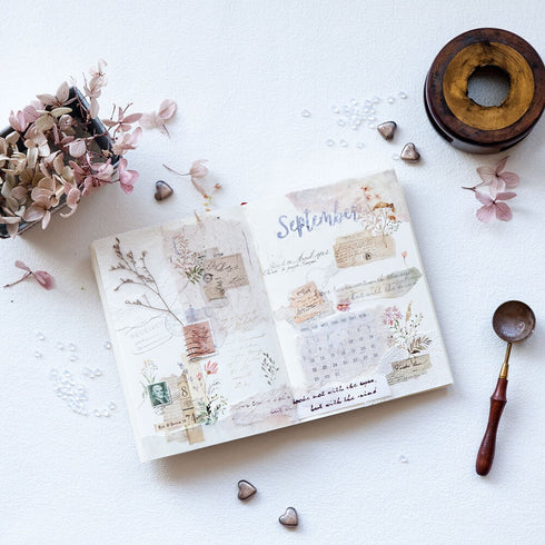 MU Lifestyle RETRO Stamps Label Ephemera Ticket Dried Flowers Print-On Stickers Rub-On Stickers Transfer Stickers Translucent Stickers | 235