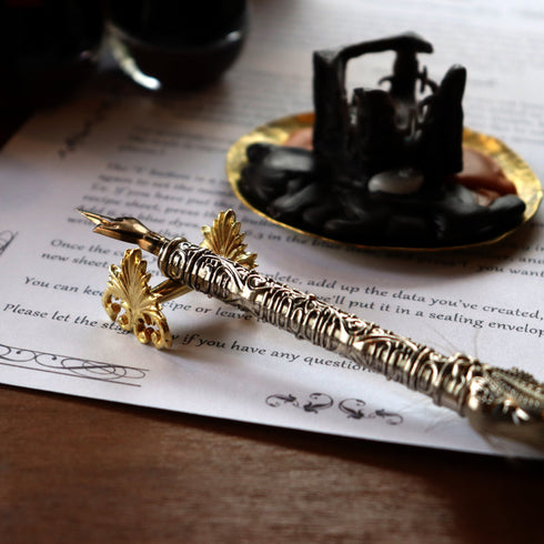 Dominant Industry BRASS PEN REST Fleur-di-Lis For Fountain Pen Pen Rest For Ink Pen Brass Pen Rest Brass Pen Holder Desk Accessories