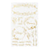 Midori Gold FOIL FLOWERS Frames Transfer Stickers Swag Ornament Print-On Stickers Rub-On Stickers Transfer Sticker Translucent | 2620
