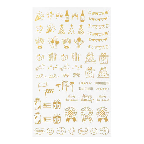 Midori Gold FOIL CELEBRATION Banners Transfer Stickers Gifts Balloons Print-On Stickers Rub-On Stickers Transfer Sticker Translucent | 2622