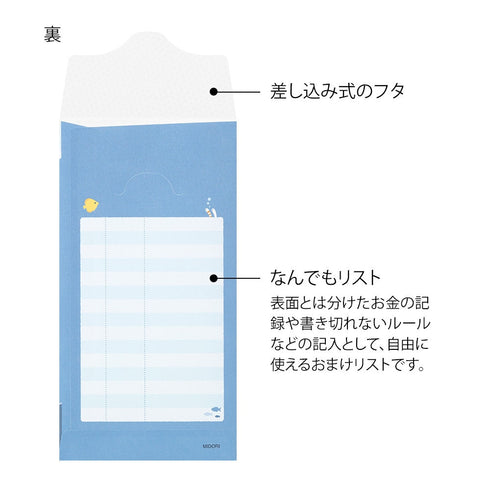 MIDORI SEA CREATURES Reinforced Saving Envelope Money Storage Envelope Budgeting Envelope Money Budgeting Receipt Storage | 2 Envelopes