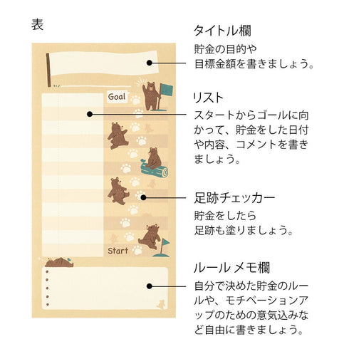 MIDORI BROWN BEAR Reinforced Saving Envelope Money Storage Envelope Budgeting Envelope Money Budgeting Receipt Storage | 2 Envelopes