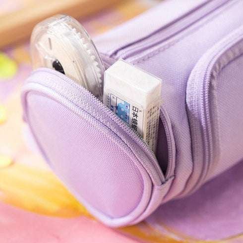 PINK ROUND Cylinder Canvas Pen Case Pencil Case Tool Case Finding Storage Circle Case Storage Case Large Pen Case | 230 X 8 X 8mm