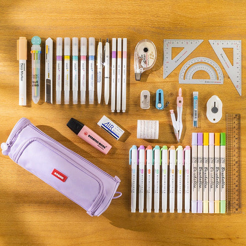 MATCHA ROUND Cylinder Canvas Pen Case Pencil Case Tool Case Finding Storage Circle Case Storage Case Large Pen Case | 230 X 8 X 8mm