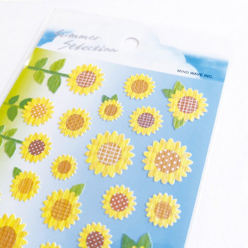 Mindwave 2023 Collection SUNFLOWER Seals Kiji Shoji Seals Washi Stickers Seals Bujo Stickers Scrapbooking Stickers | 81206