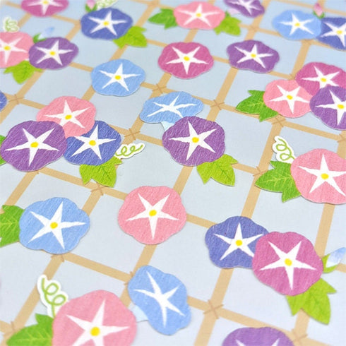 Mindwave 2023 Collection MORNING GLORY Flowers Seals Kiji Shoji Seals Washi Stickers Seals Bujo Stickers Scrapbooking Stickers | 81207