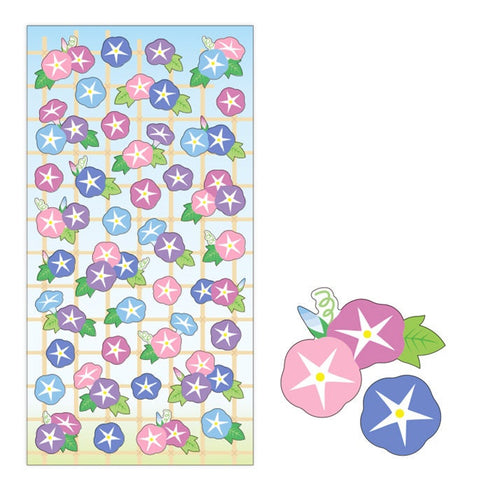 Mindwave 2023 Collection MORNING GLORY Flowers Seals Kiji Shoji Seals Washi Stickers Seals Bujo Stickers Scrapbooking Stickers | 81207
