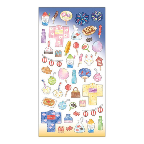 Mindwave 2023 Collection Japanese FESTIVAL Seals Kiji Shoji Seals Washi Stickers Seals Bujo Stickers Scrapbooking Stickers | 81210