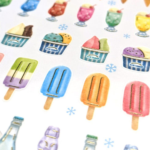 Mindwave 2023 Collection ICE CREAM Treats Sweets Seals Kiji Shoji Seals Washi Stickers Seals Bujo Stickers Scrapbooking Stickers | 81213