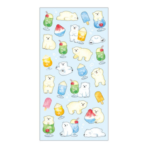 Mindwave 2023 Collection POLAR Bear & SMOOTHIES Seals Kiji Shoji Seals Washi Stickers Seals Bujo Stickers Scrapbooking Stickers | 81223