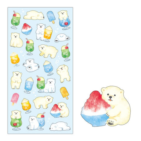 Mindwave 2023 Collection POLAR Bear & SMOOTHIES Seals Kiji Shoji Seals Washi Stickers Seals Bujo Stickers Scrapbooking Stickers | 81223