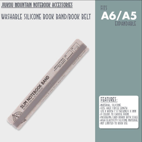 NAVY A6 B6 A5 Jiukou Washable Silicone Book Band Adjustable Book Band Book Belt Book Fastener Notebook Elastic Band