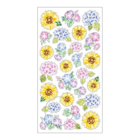 Mindwave 2023 Collection MORNING GLORY & Sunflower Seals Kiji Shoji Seals Washi Stickers Seals Bujo Stickers Scrapbooking Stickers | 81208