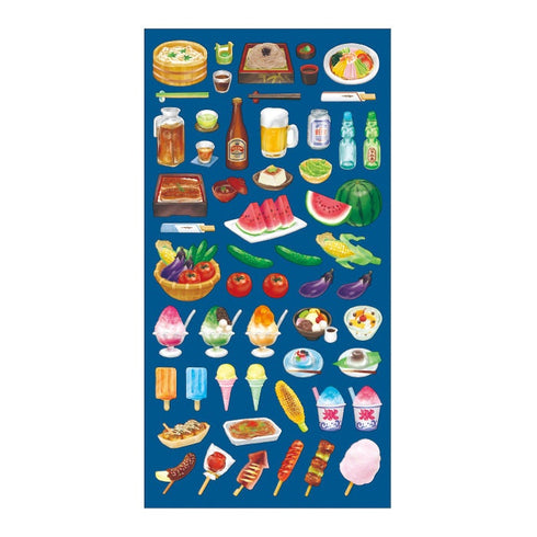 Mindwave 2023 Collection SUMMER FOODS Seals Kiji Shoji Seals Washi Stickers Seals Bujo Stickers Scrapbooking Stickers | 81212