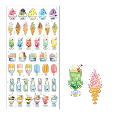 Mindwave 2023 Collection ICE CREAM Treats Sweets Seals Kiji Shoji Seals Washi Stickers Seals Bujo Stickers Scrapbooking Stickers | 81213