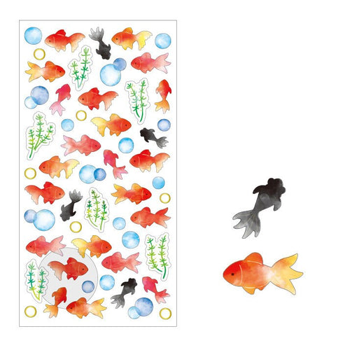 Mindwave 2023 Collection GOLDFISH Seals Kiji Shoji Seals Washi Stickers Seals Bujo Stickers Scrapbooking Stickers | 81216