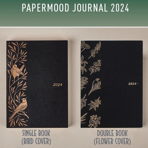2024 B6 & A6 Papermood DOUBLE Book Tomoe River 52gsm One Day Per Page Cousin Techo Planner Notebook Journal | 256 Pages per book