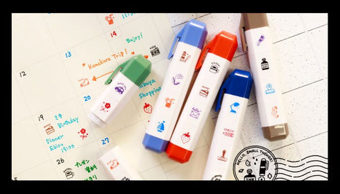 ENJOY Sanby & Eric Schedule Stamps Car Flower Shoe Camera Stamps Notebook Stamps Planner Stamps Bujo Stamps | eric-icon-04