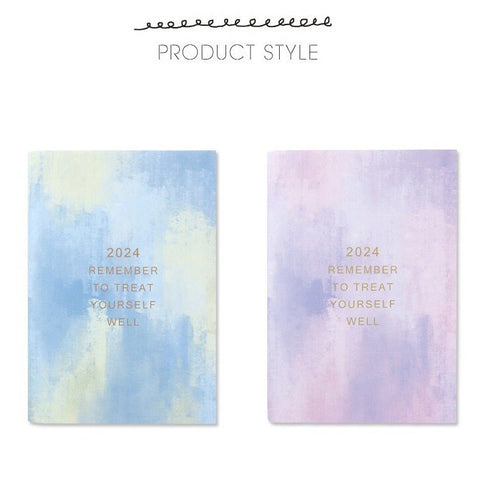 PURPLE 2024 A5 Chuyu Planner TOMOE River One Day Per Page With PVC Cover Cousin Techo Planner Notebook Journal | 416 Pages