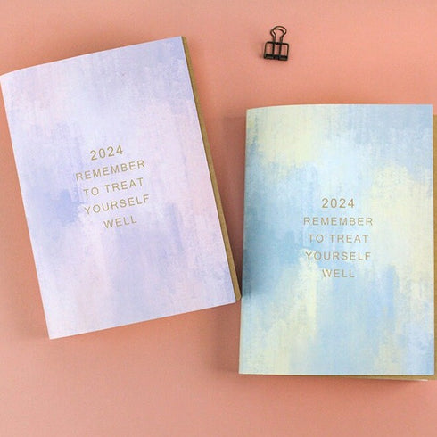 PURPLE 2024 A5 Chuyu Planner TOMOE River One Day Per Page With PVC Cover Cousin Techo Planner Notebook Journal | 416 Pages
