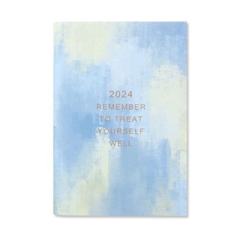 BLUE 2024 B6 Chuyu Planner TOMOE River One Day Per Page With PVC Cover Cousin Techo Planner Notebook Journal | 416 Pages